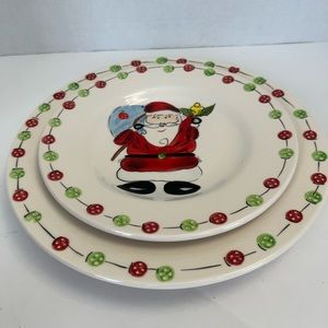 Christmas Tabletops Gallery Button Santa plates